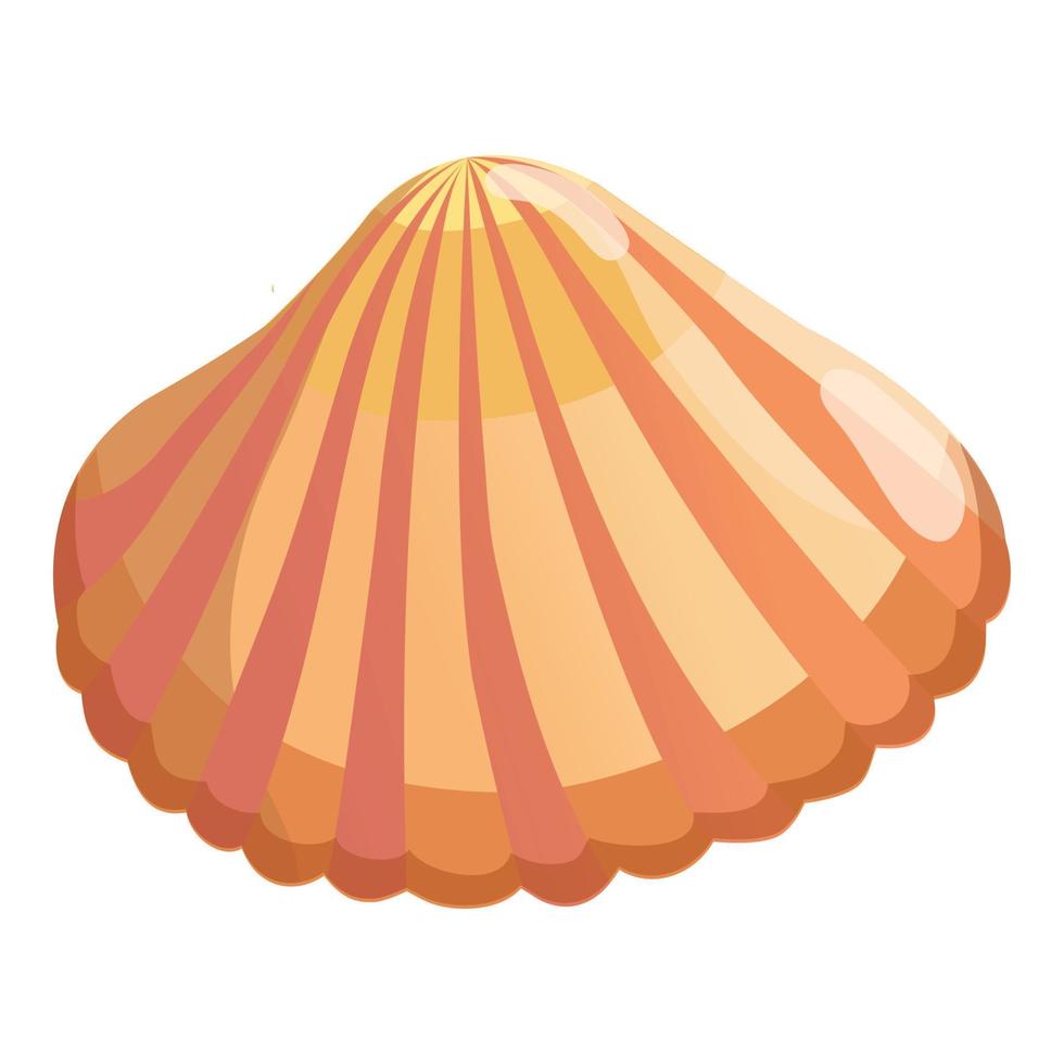 Aquatic shell icon, cartoon style vector