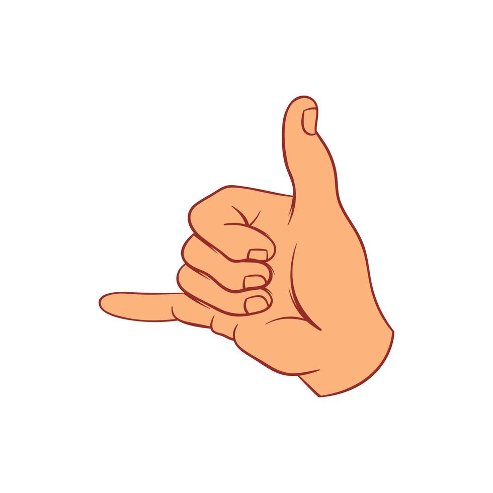 Call me gesture icon, cartoon style vector