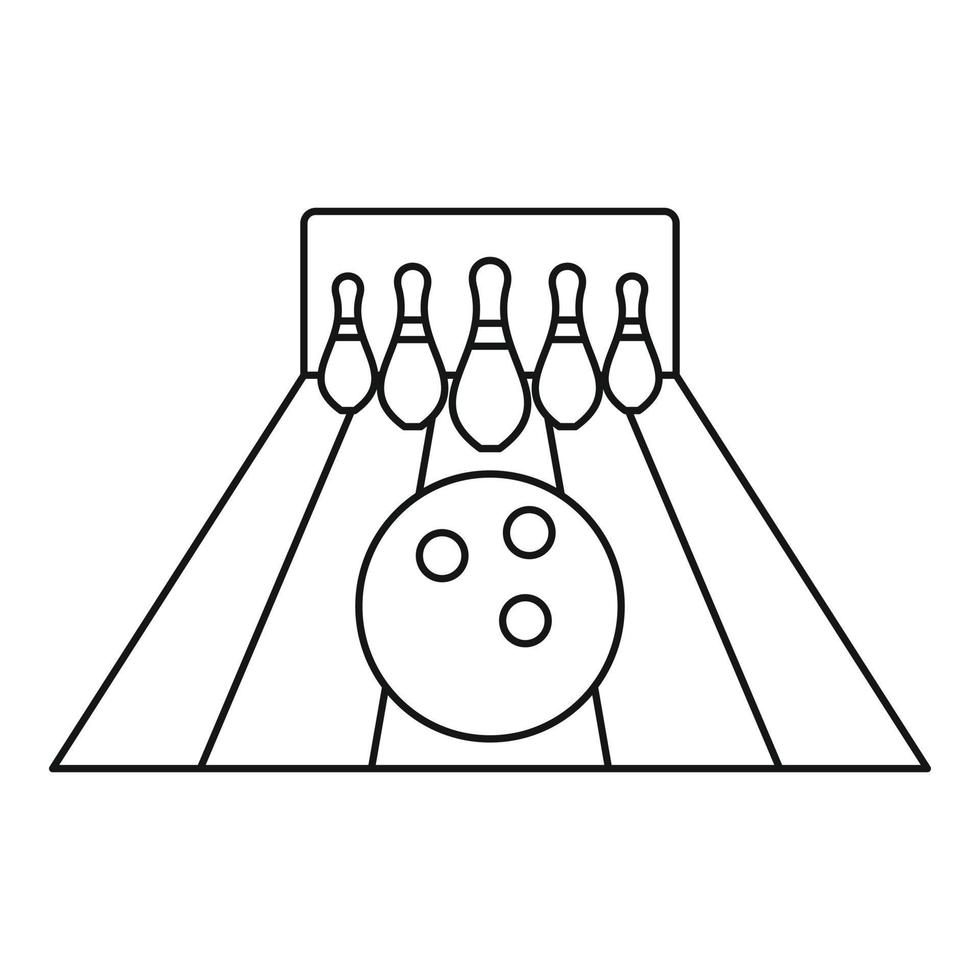 Ready for bowling strike icon, outline style vector