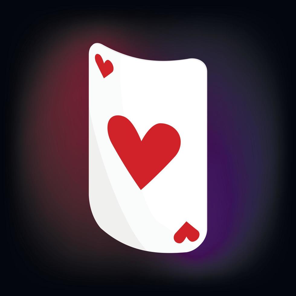 Ace of hearts card icon, cartoon style vector