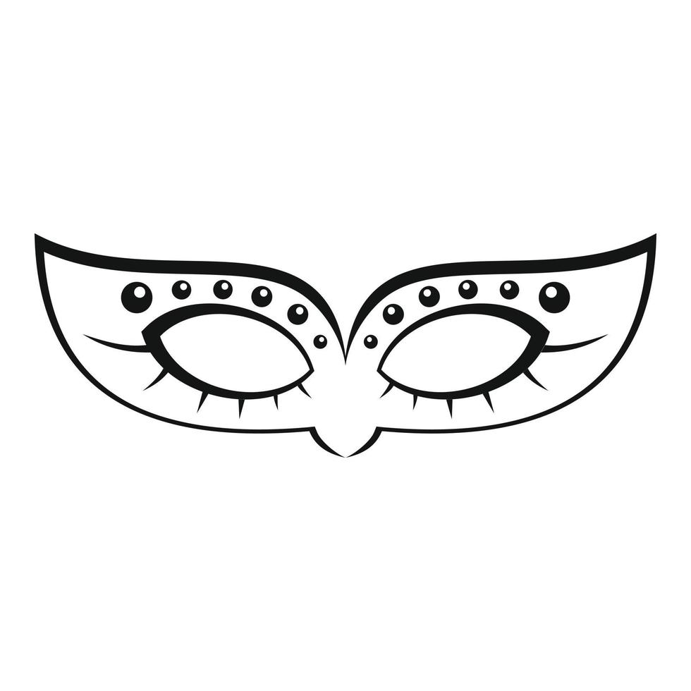 Mardi carnival mask icon, simple style vector