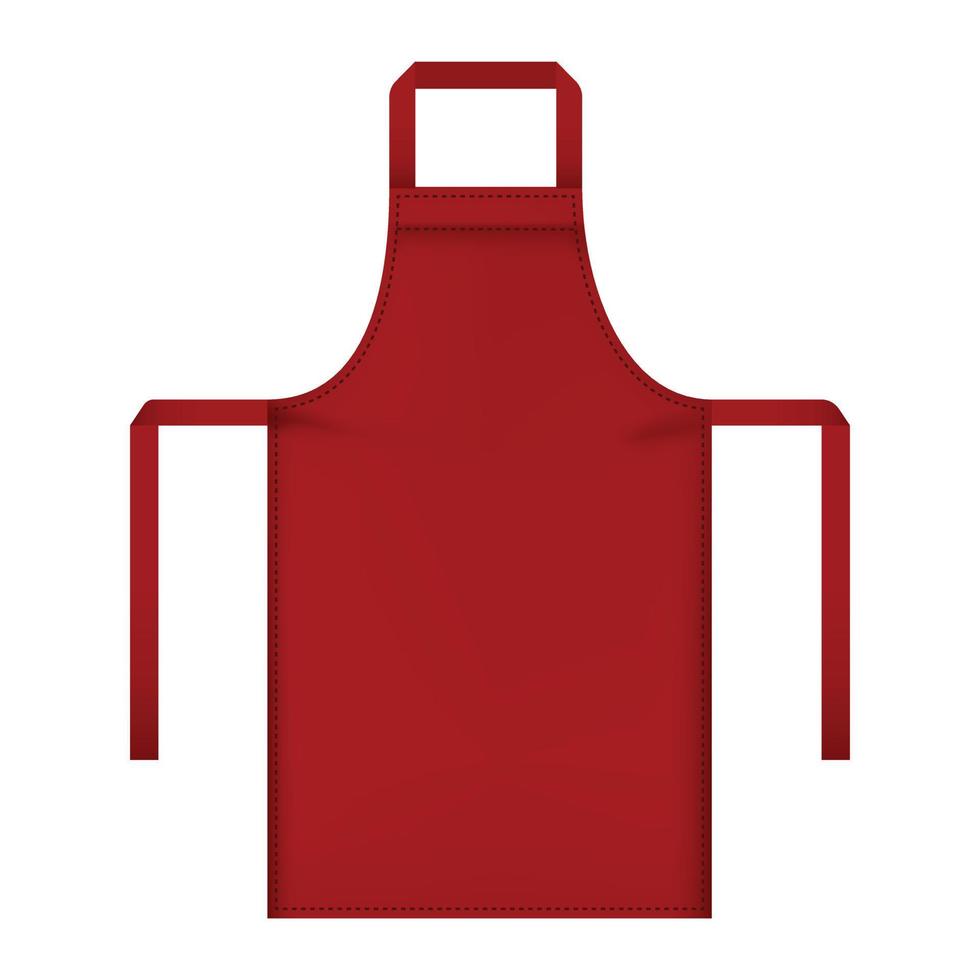 Red apron mockup, realistic style vector