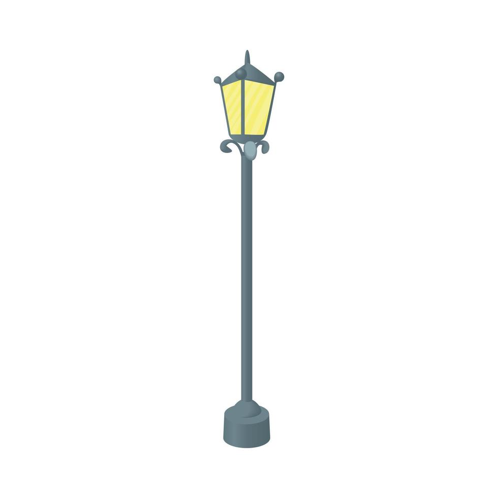 Street lamp icon, cartoon style vector