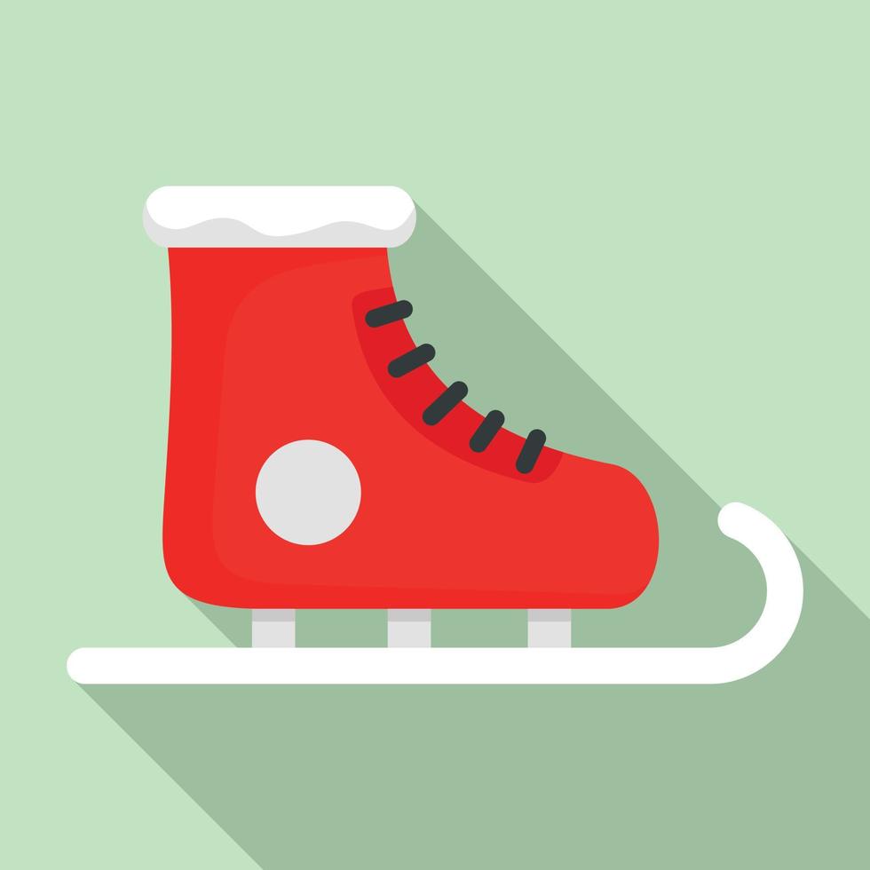 icono de patines de invierno, tipo plano vector