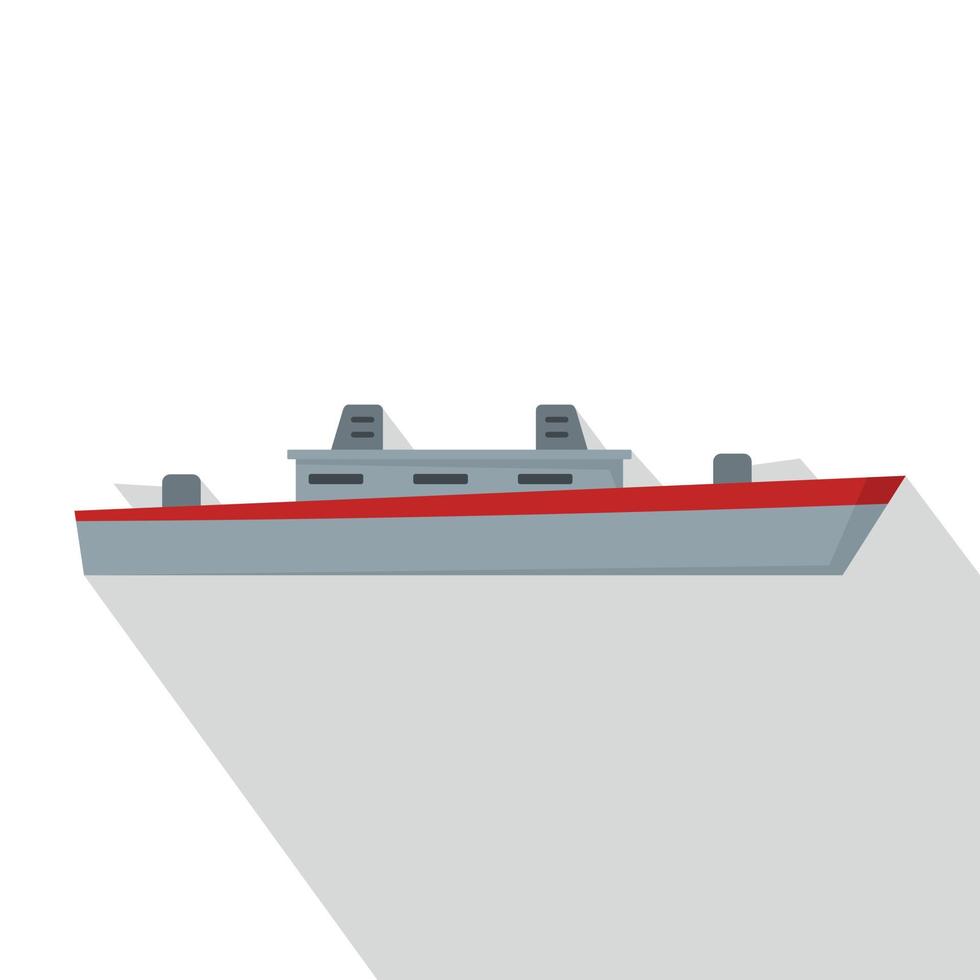 Ship military icon, flat style vector