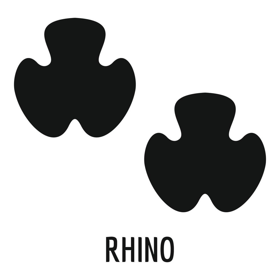 Rhino step icon, simple style. vector