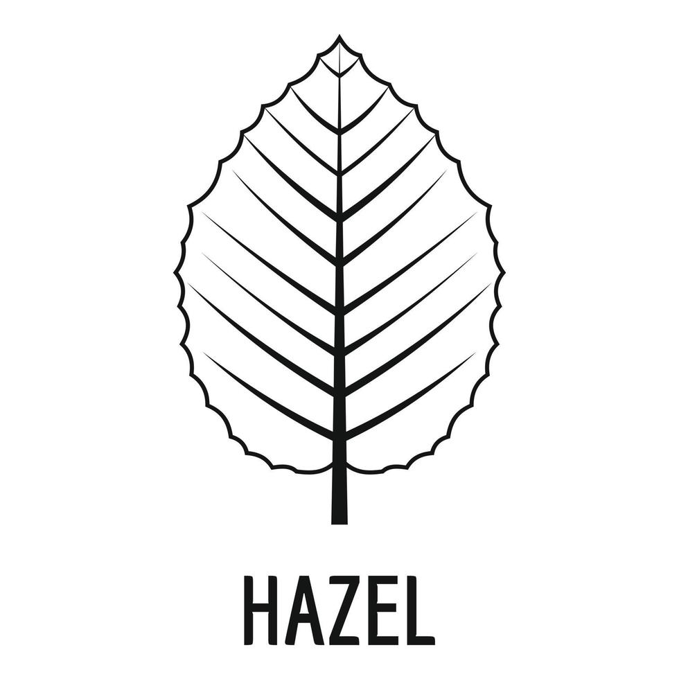 Hazel leaf icon, simple black style vector