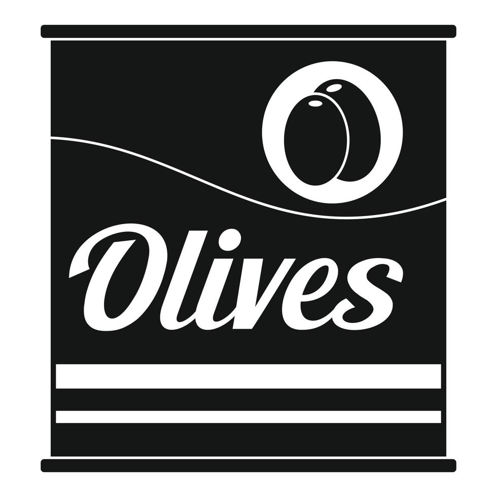 Olives can icon, simple style vector