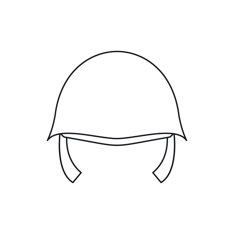 Military helmet icon in outline style vector