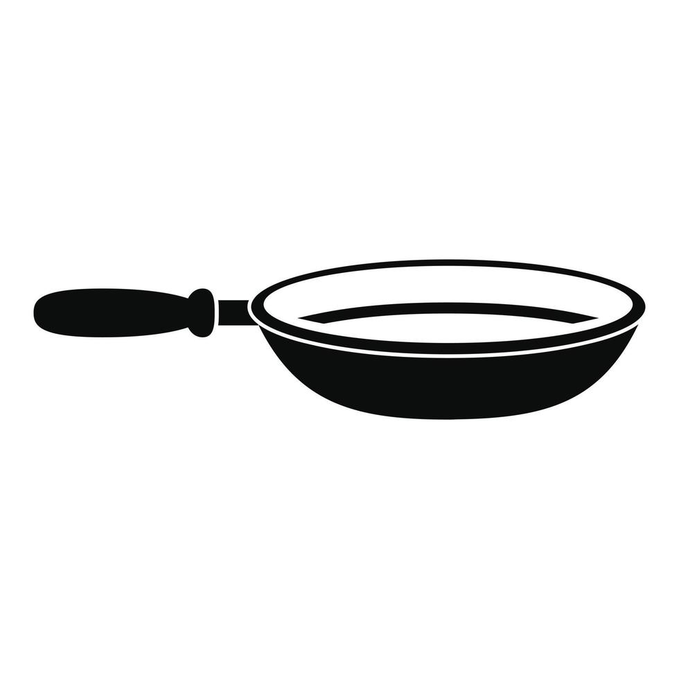 Fry pan icon, simple style vector