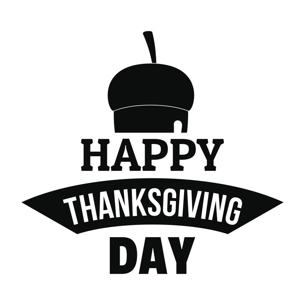 Nut thanksgiving logo, simple style vector