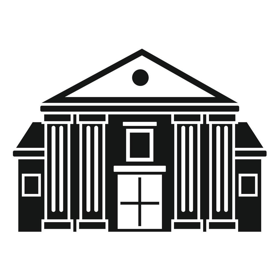 Column courthouse icon, simple style vector