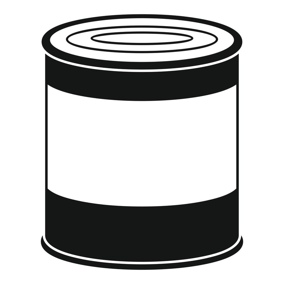 Food tin can icon, simple style vector