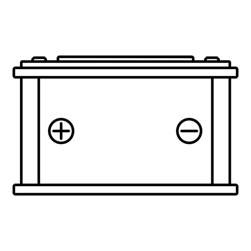 Car battery icon, outline style vector