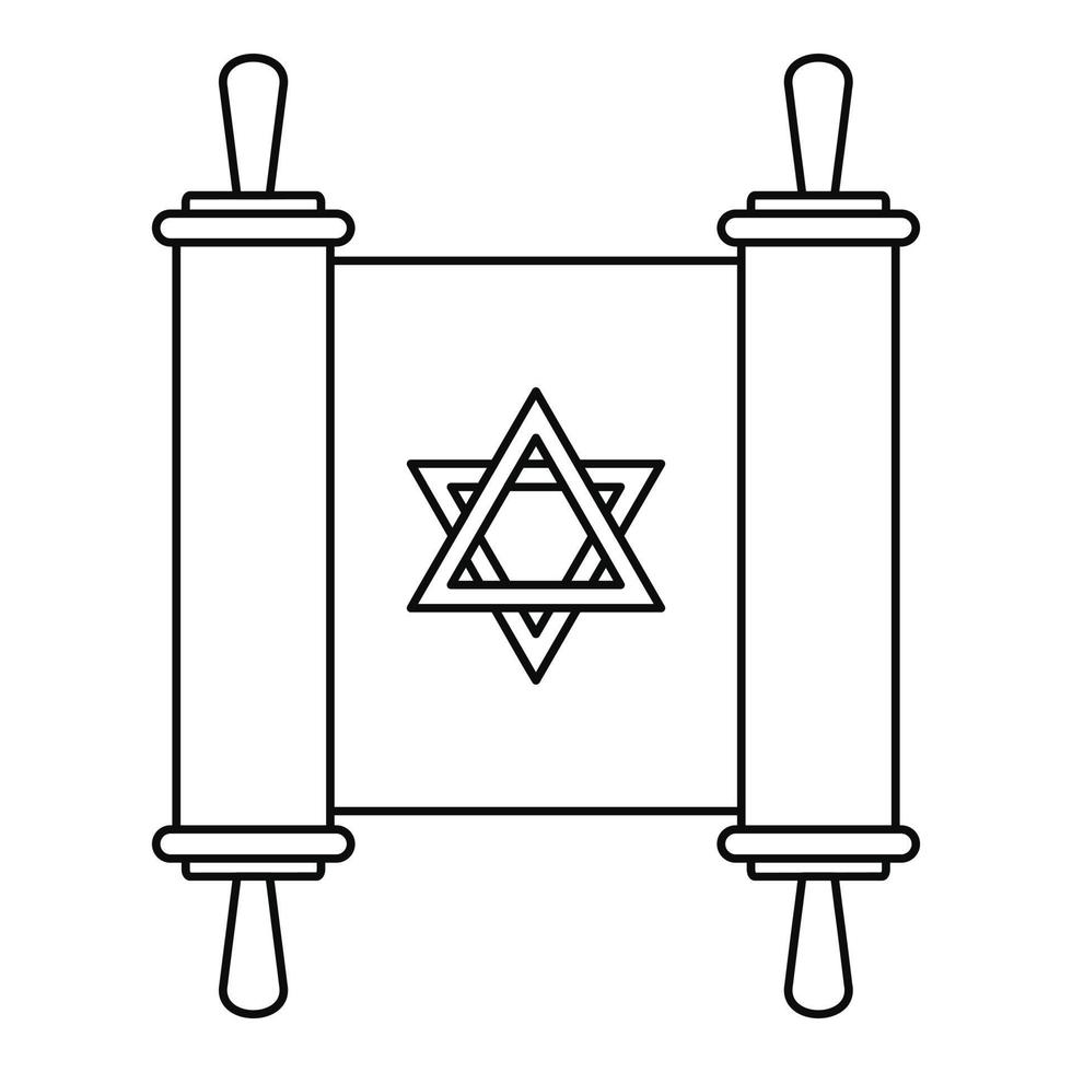 Torah papyrus icon, outline style vector