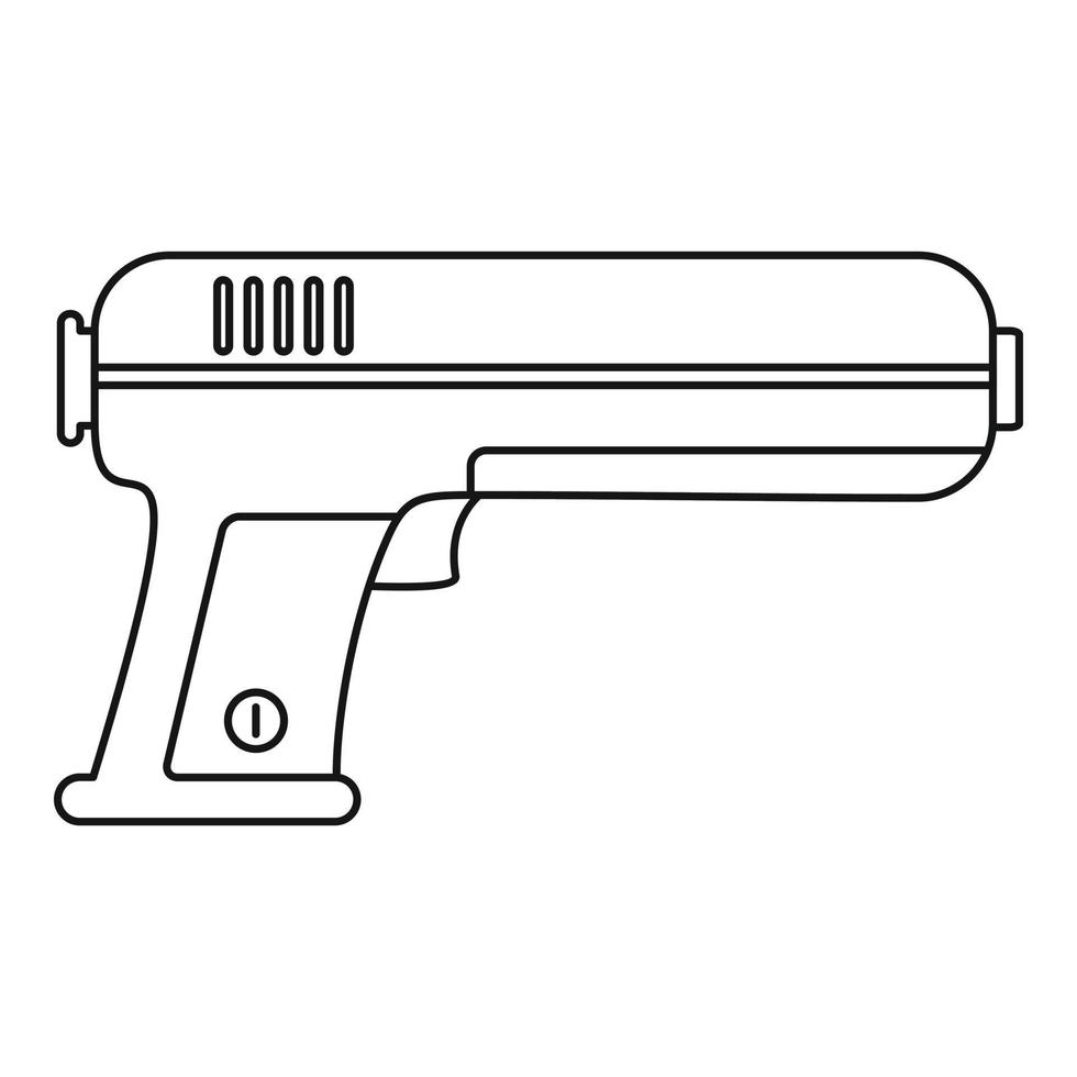 icono de pistola de agua de juguete, estilo de esquema vector