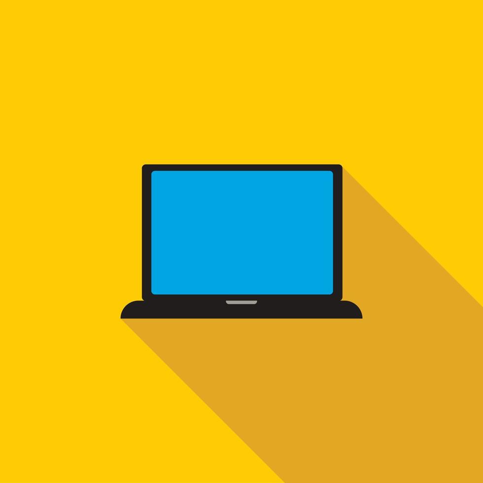 Laptop icon, flat style vector