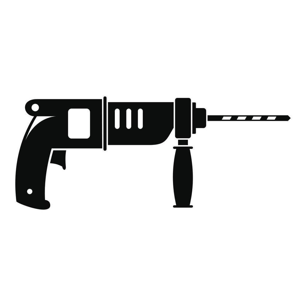 Hammer drill icon, simple style vector