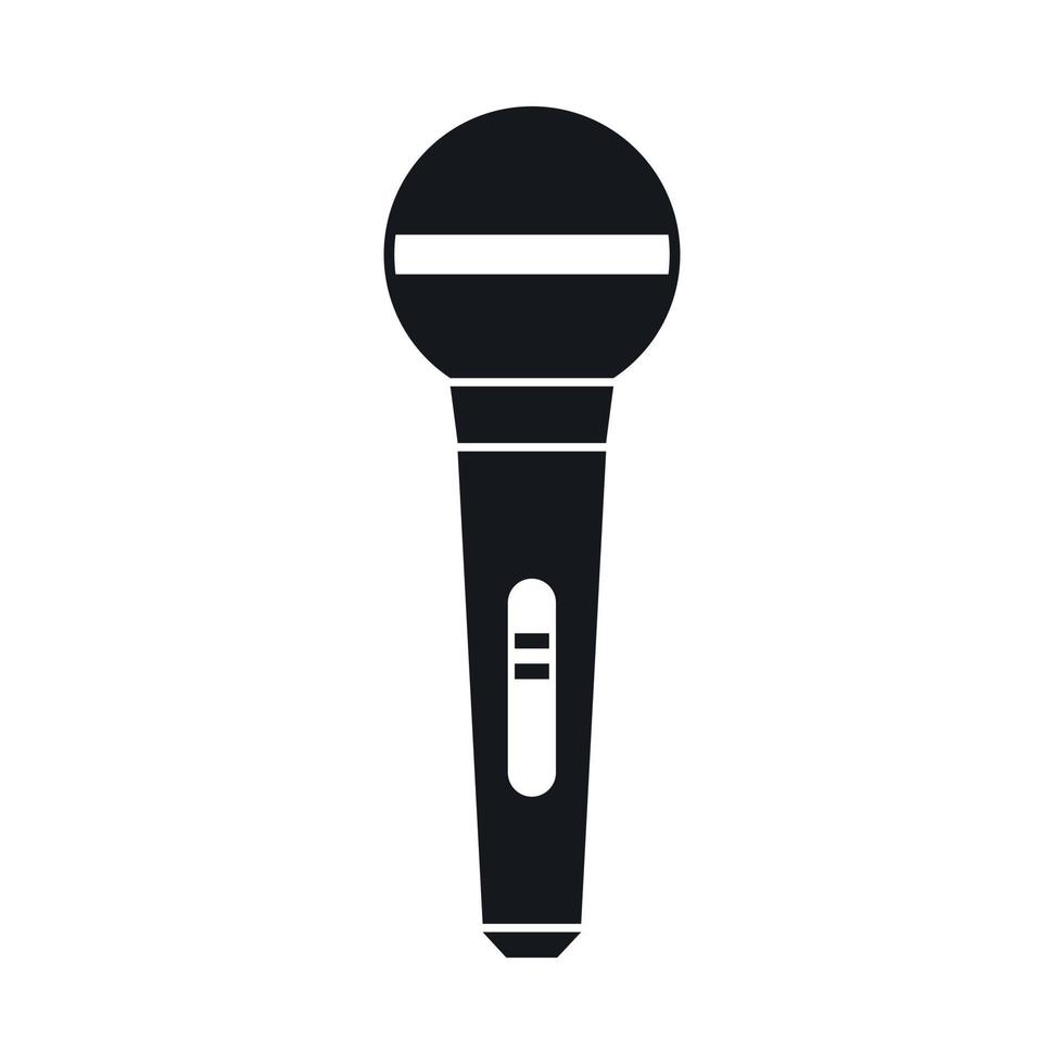 Microphone icon, simple style vector