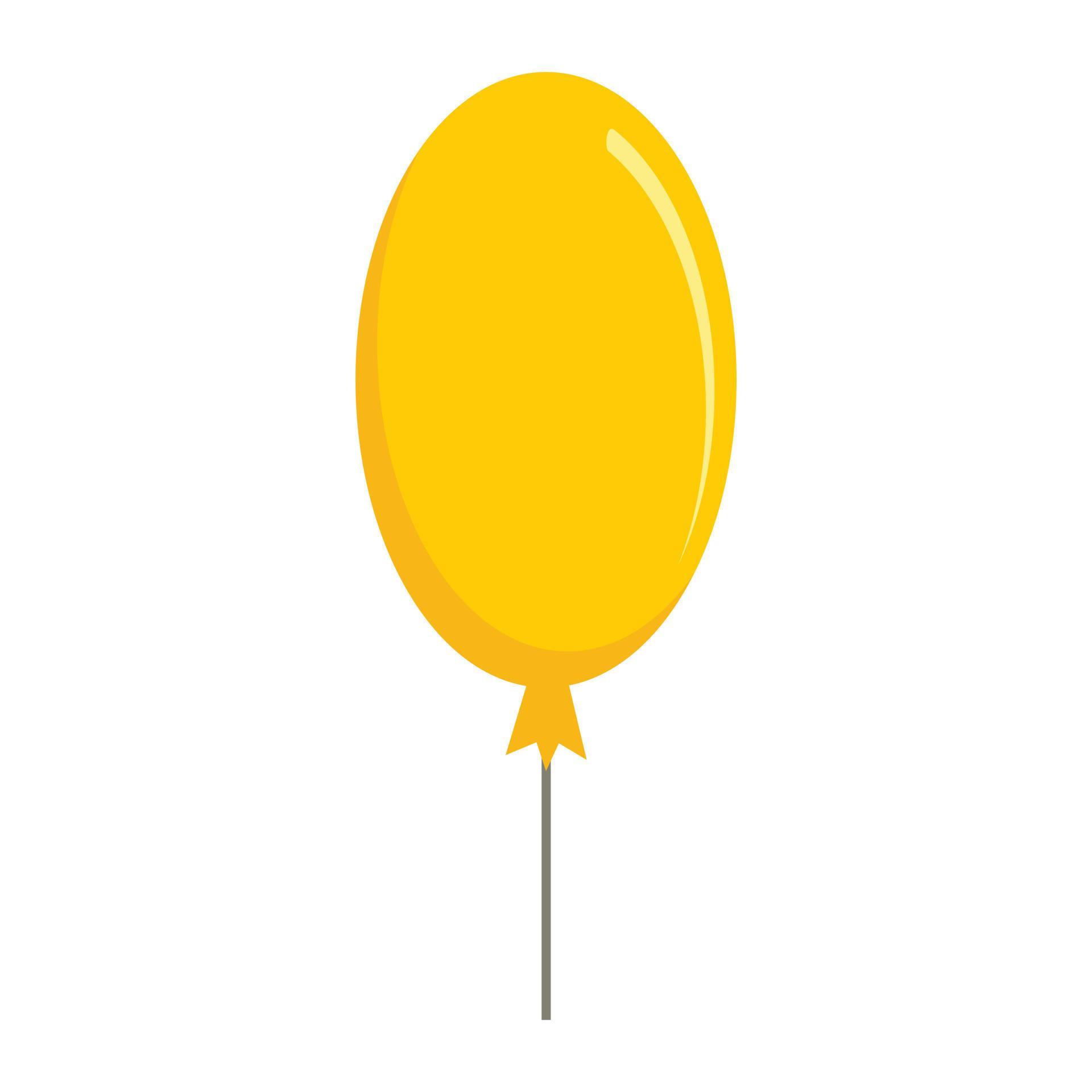 Yellow balloon icon, flat style 14412102 Vector Art at Vecteezy