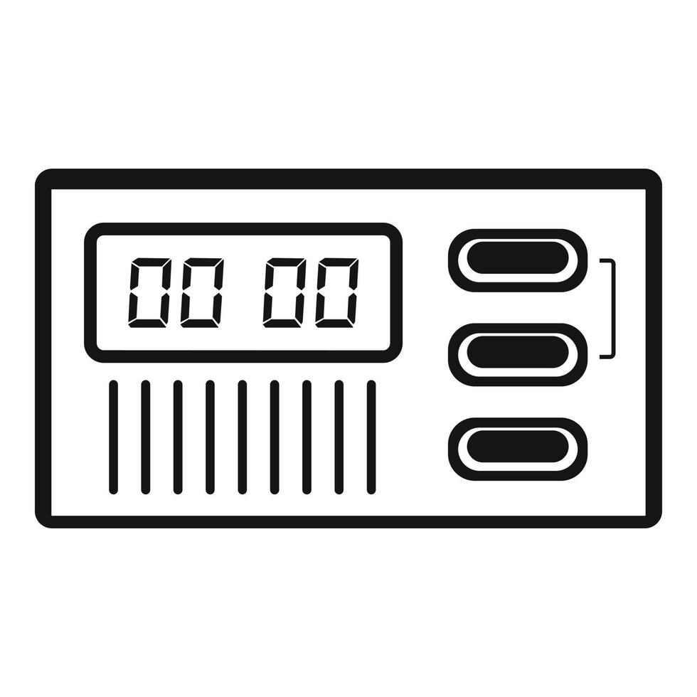 Retro digital clock icon, simple style vector