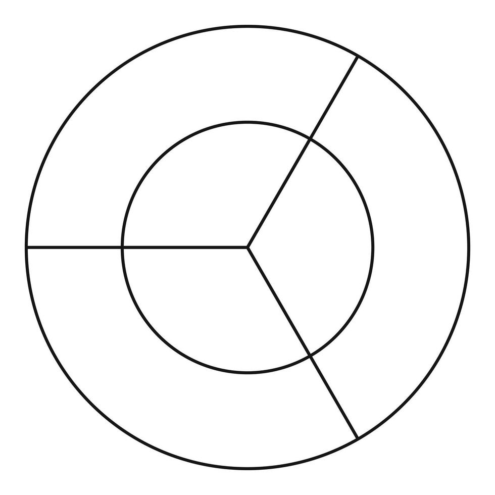 Circle diagram icon vector thin line