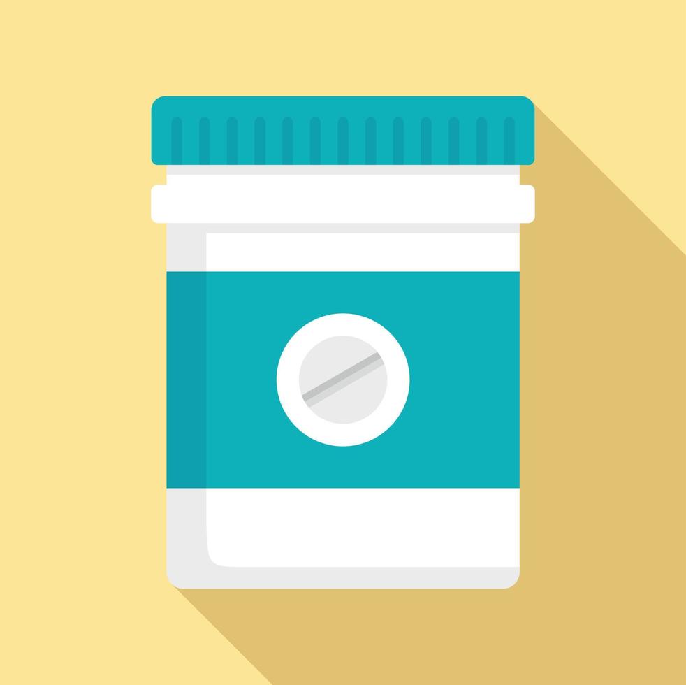 Pills bottle icon, flat style vector