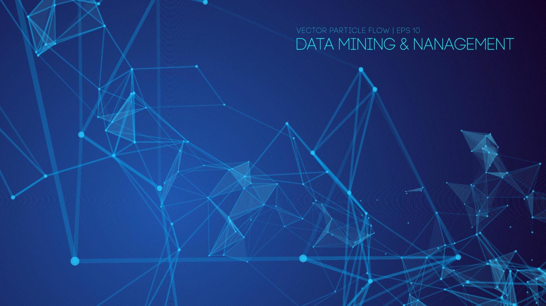 Data mining and management. Big data abstract vector illustration. Technology background blue.