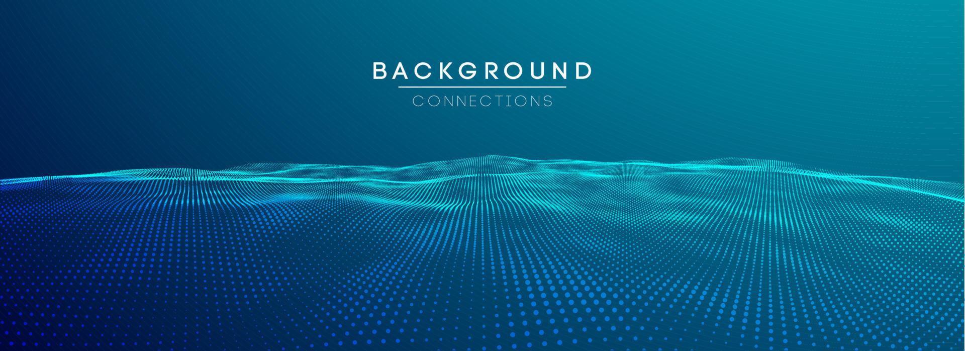 Network connection concept black background vector illustration. Futuristic hexagon perspective wide angle lanscape. Futuristic honeycomb concept. 3d landscape. Big data digital background.