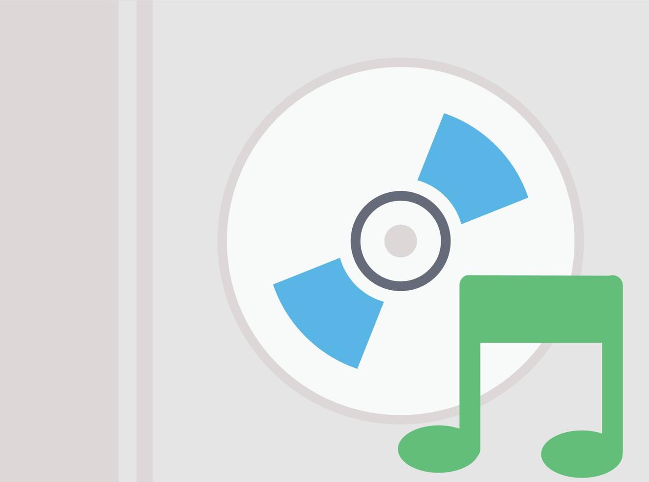 ilustración de vector de cd de música en un fondo. símbolos de calidad premium. iconos vectoriales para concepto y diseño gráfico.