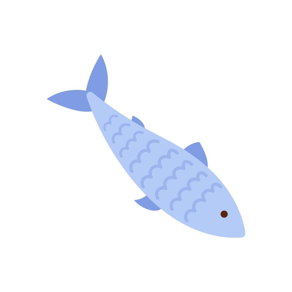 Vector river or sea fish silhouette illustration.