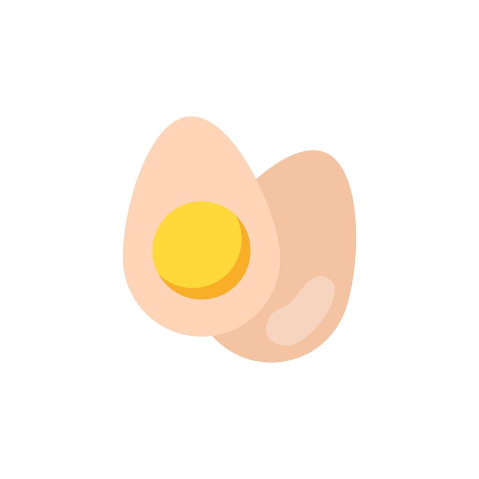 icono de huevo cocido en rodajas. vector