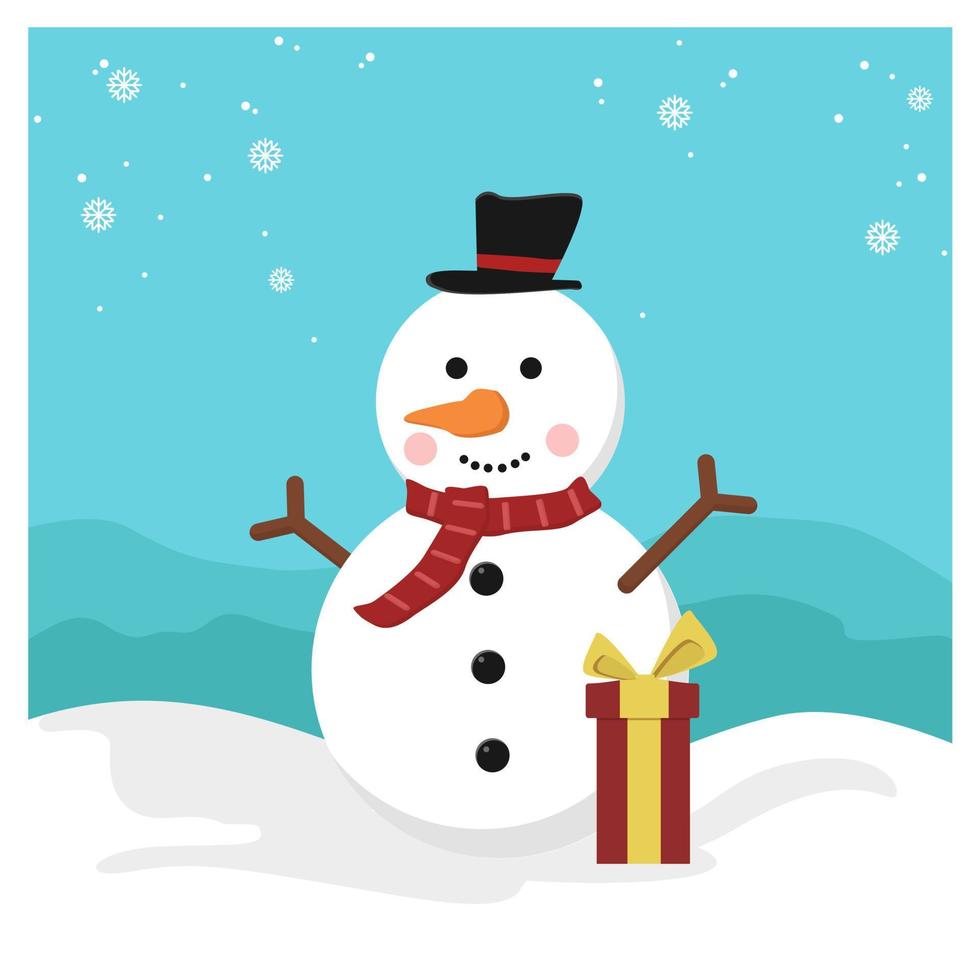 gráfico vectorial de ilustración de navidad de muñeco de nieve. perfecto para caricaturas, íconos, pancartas, etc. vector