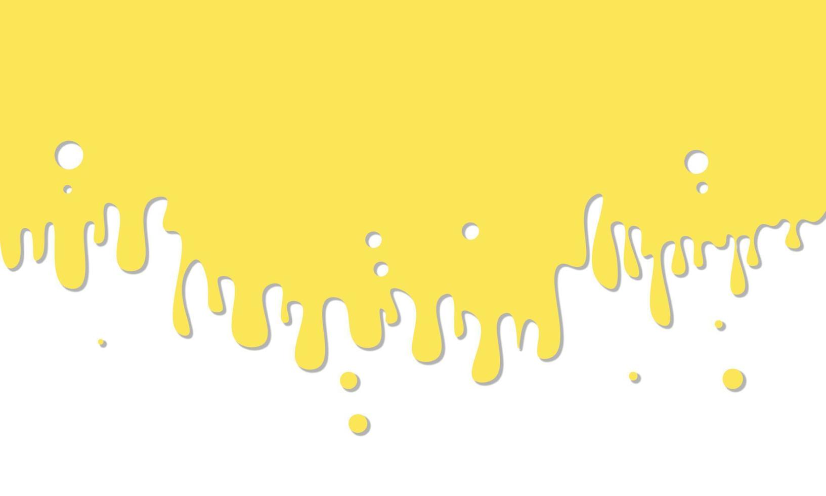 Yellow paint flowing down background. vector