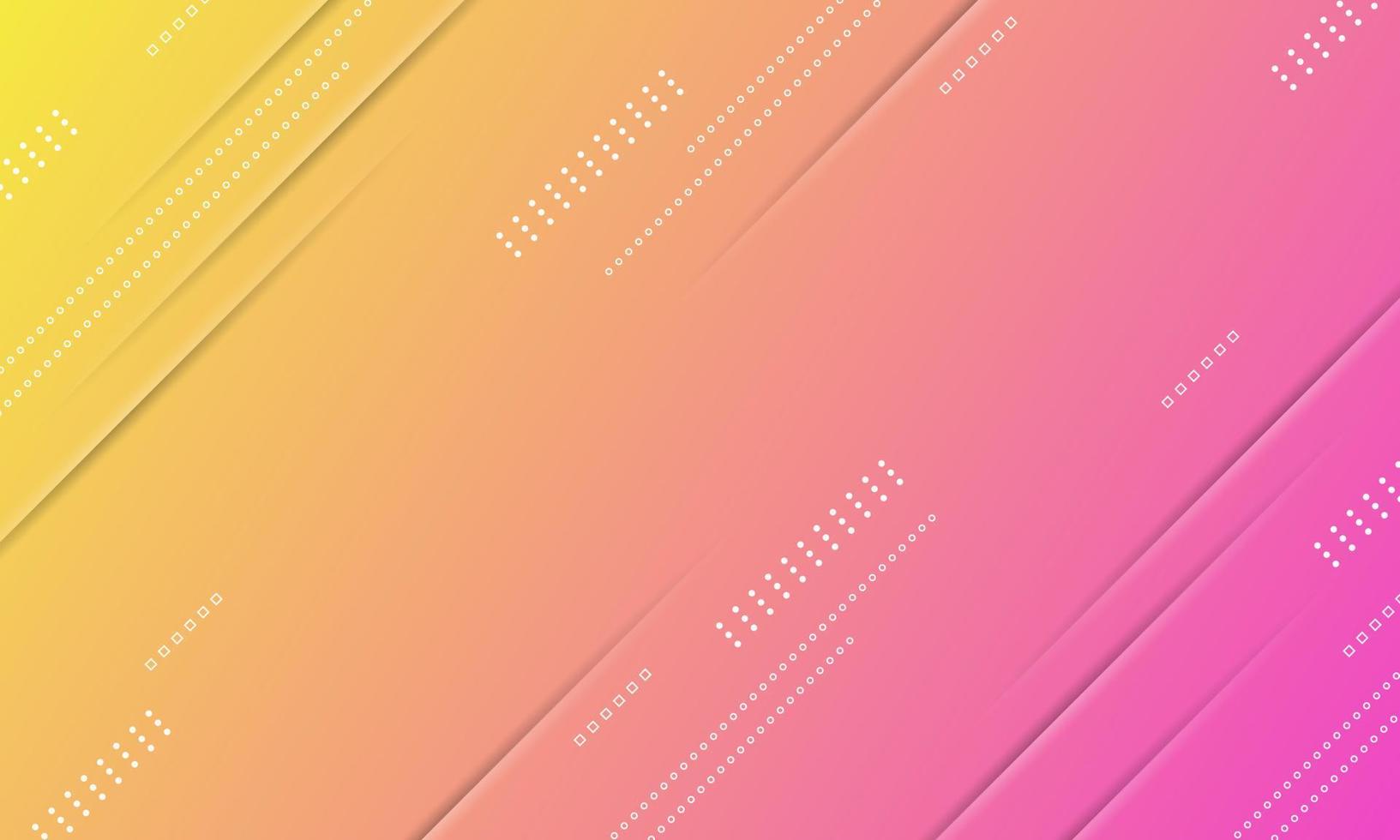 Yellow and pink gradient with lines texture and memphis elements. vector