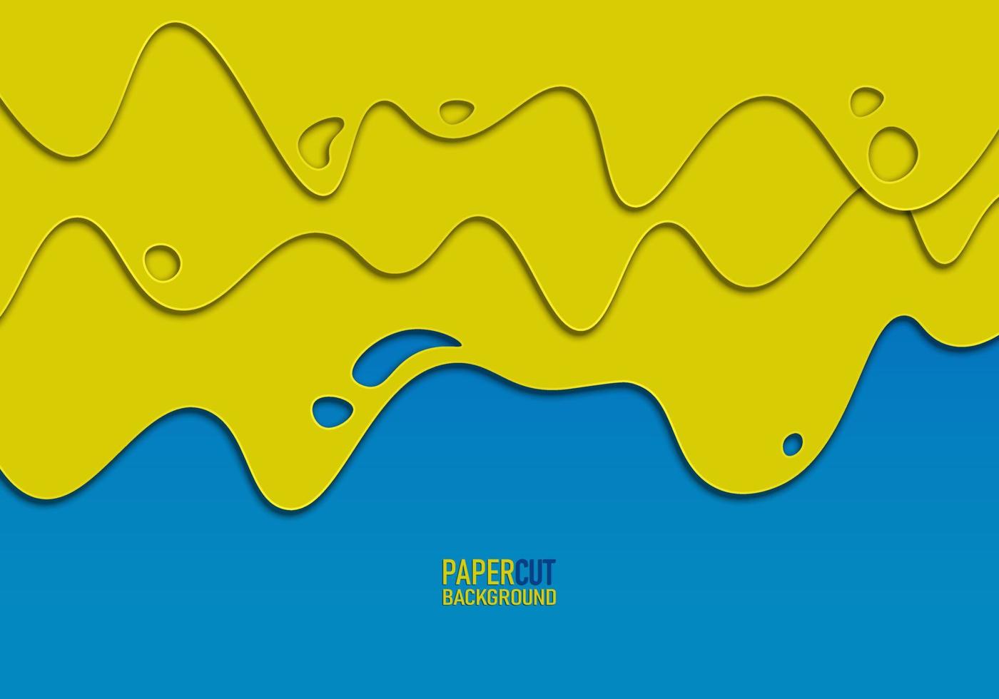 Yellow and blue papercut style background. Abstract background. Vector. vector