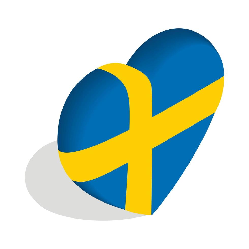 Heart of Sweden flag colors icon vector