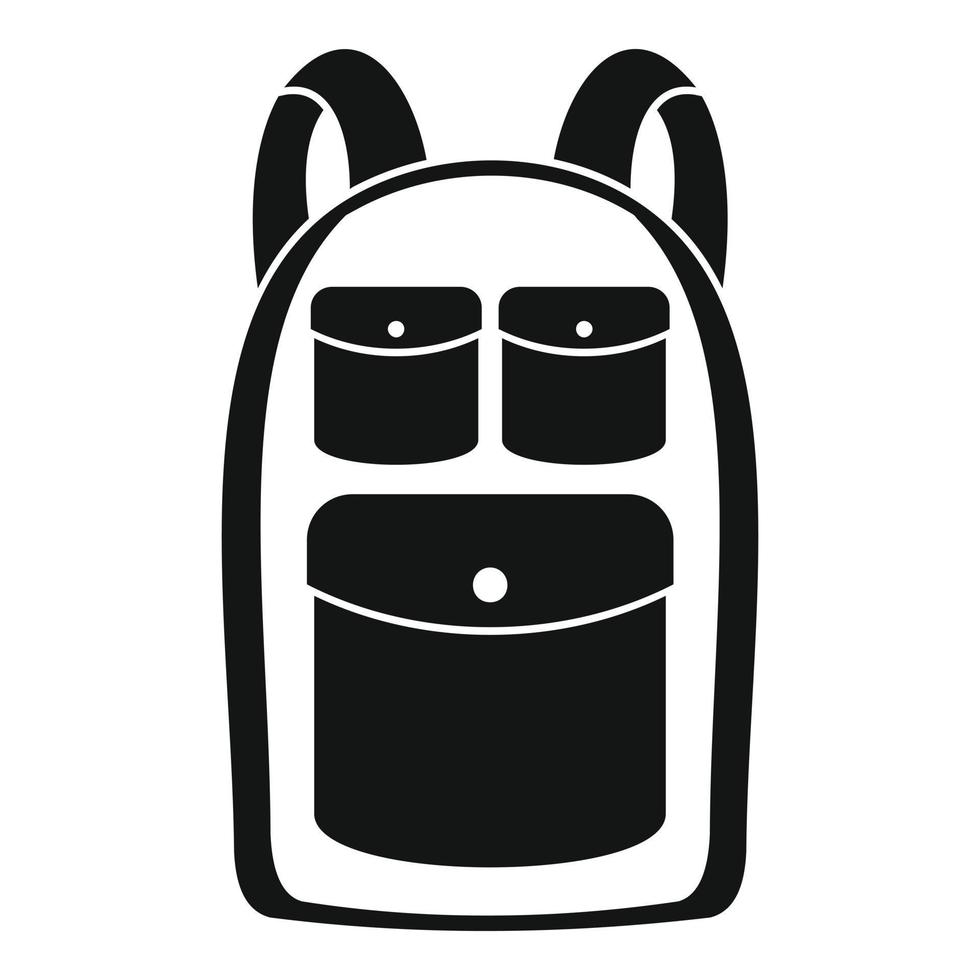 Camp backpack icon, simple style vector