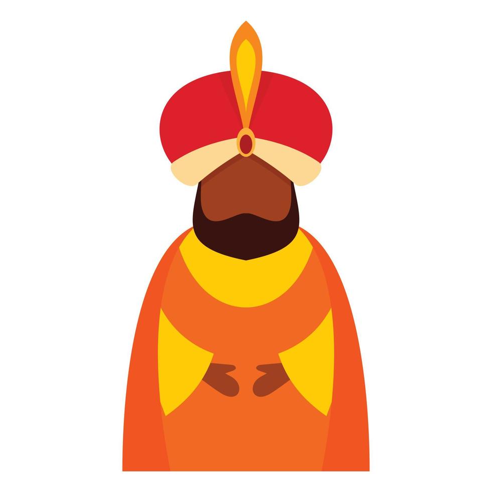 Magic king epiphany icon, flat style vector