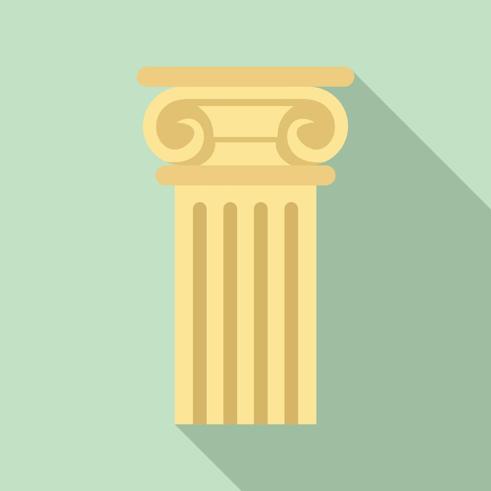 Ancient pillar icon, flat style vector