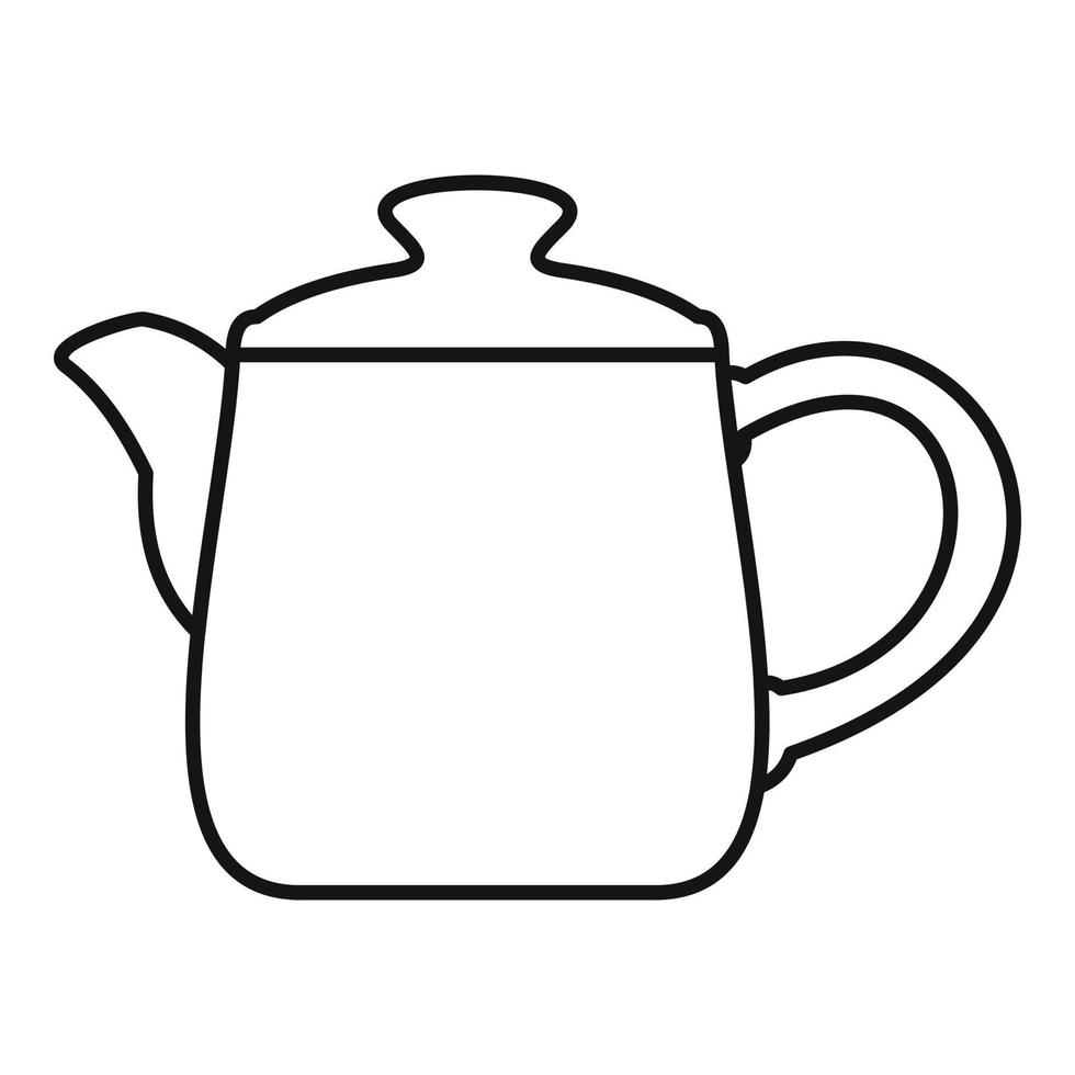 icono de hervidor de cerámica, estilo de esquema vector