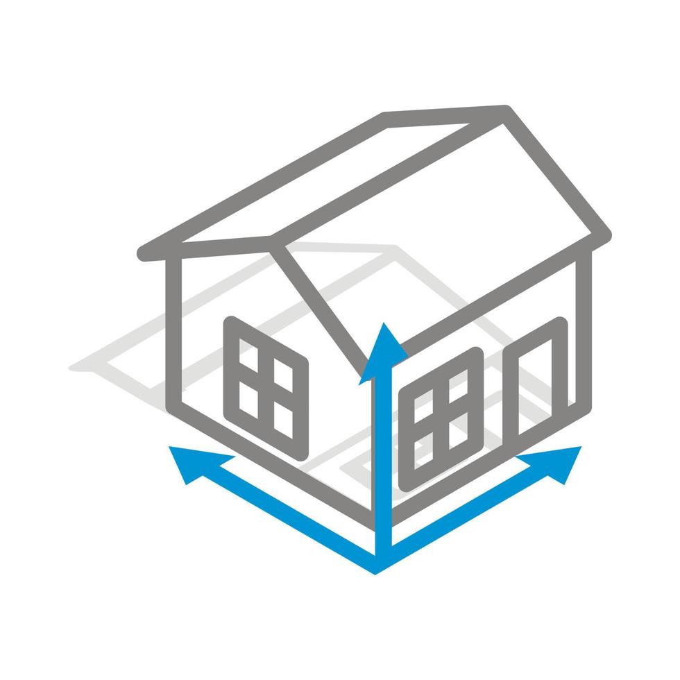 House drawing icon, isometric 3d style vector