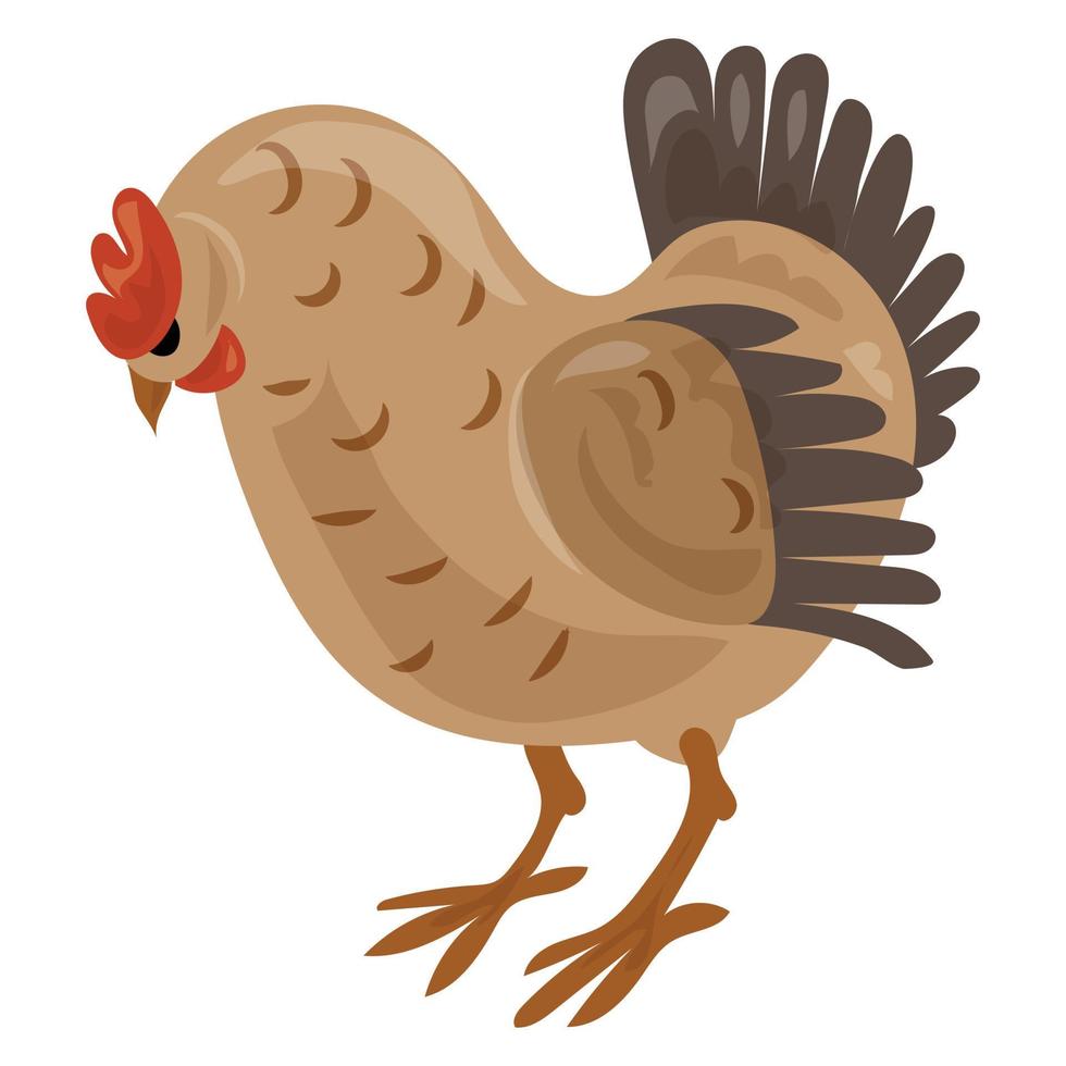 icono de pollo, estilo de dibujos animados vector