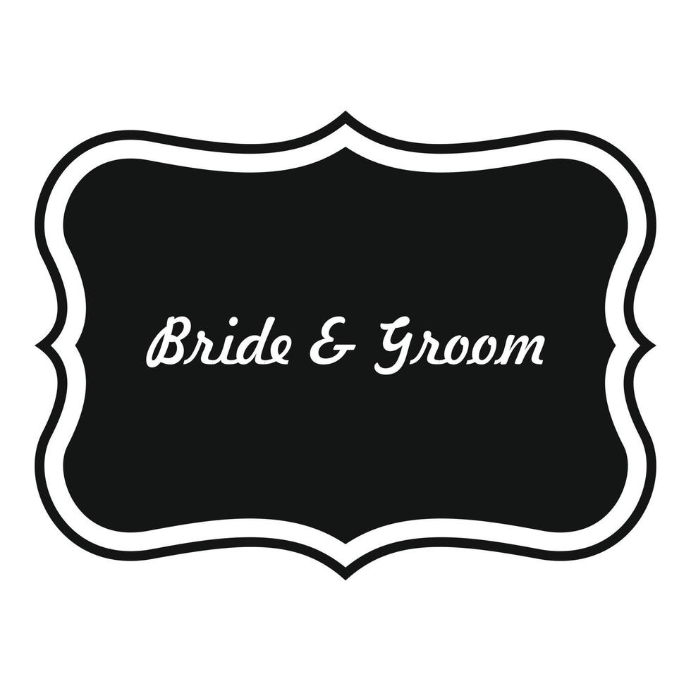 Just married label icon, simple style. vector