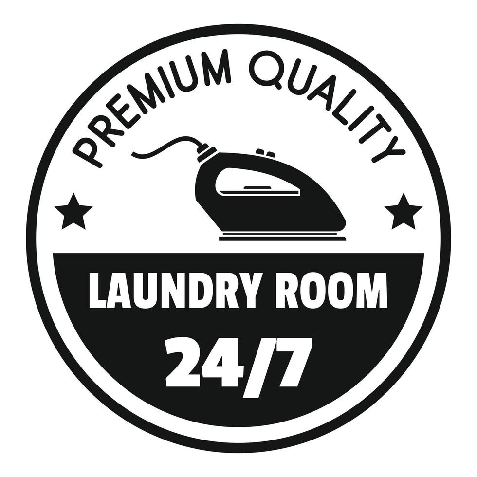 Laundry room 24 hours logo, simple style vector