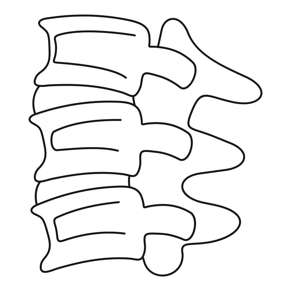 icono de discos de la columna vertebral, estilo de esquema vector
