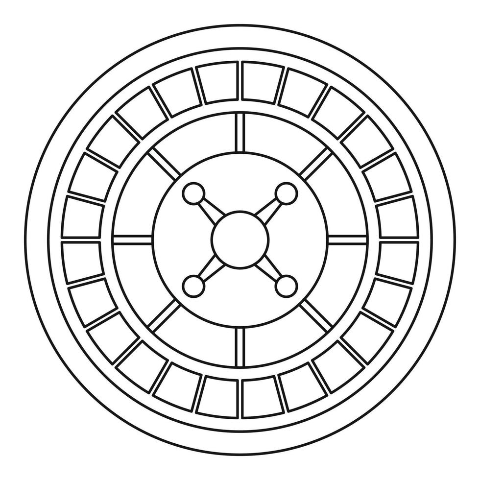 icono de ruleta de casino, estilo de esquema vector