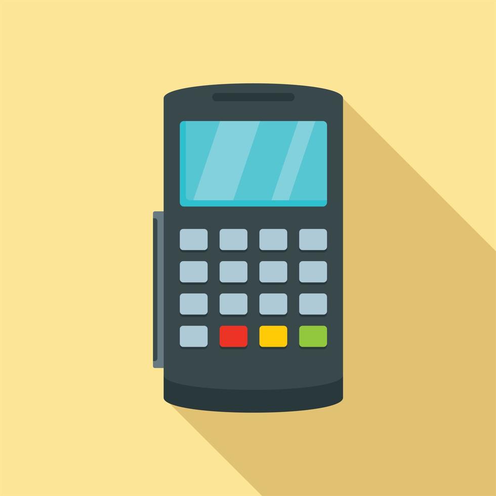 Payment digital bank terminal icon, flat style vector