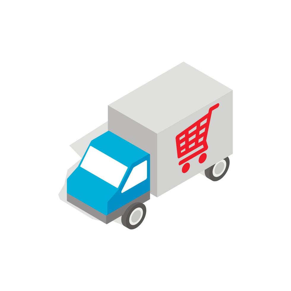 Truck for delivery icon, isometric 3d style vector