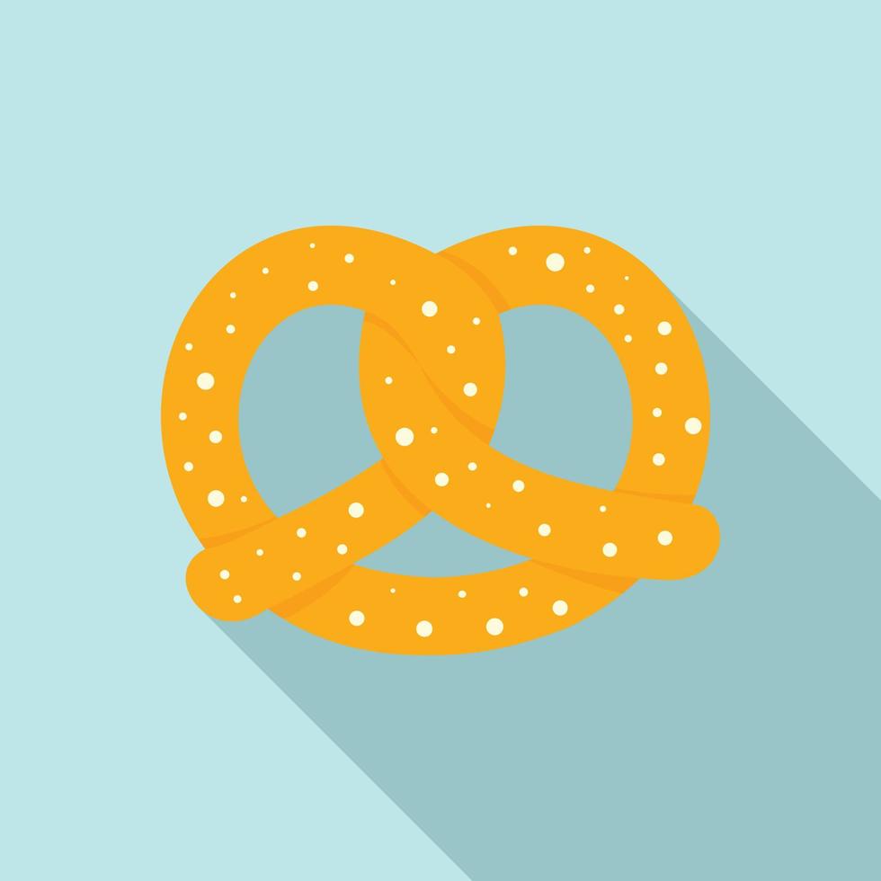 Soft pretzel icon, flat style vector